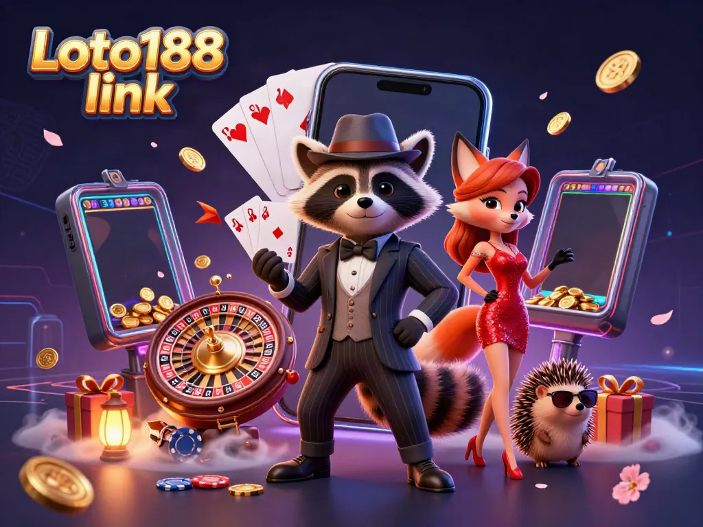 Experience thrilling games at Loto188 link with charismatic characters and vibrant casino elements.