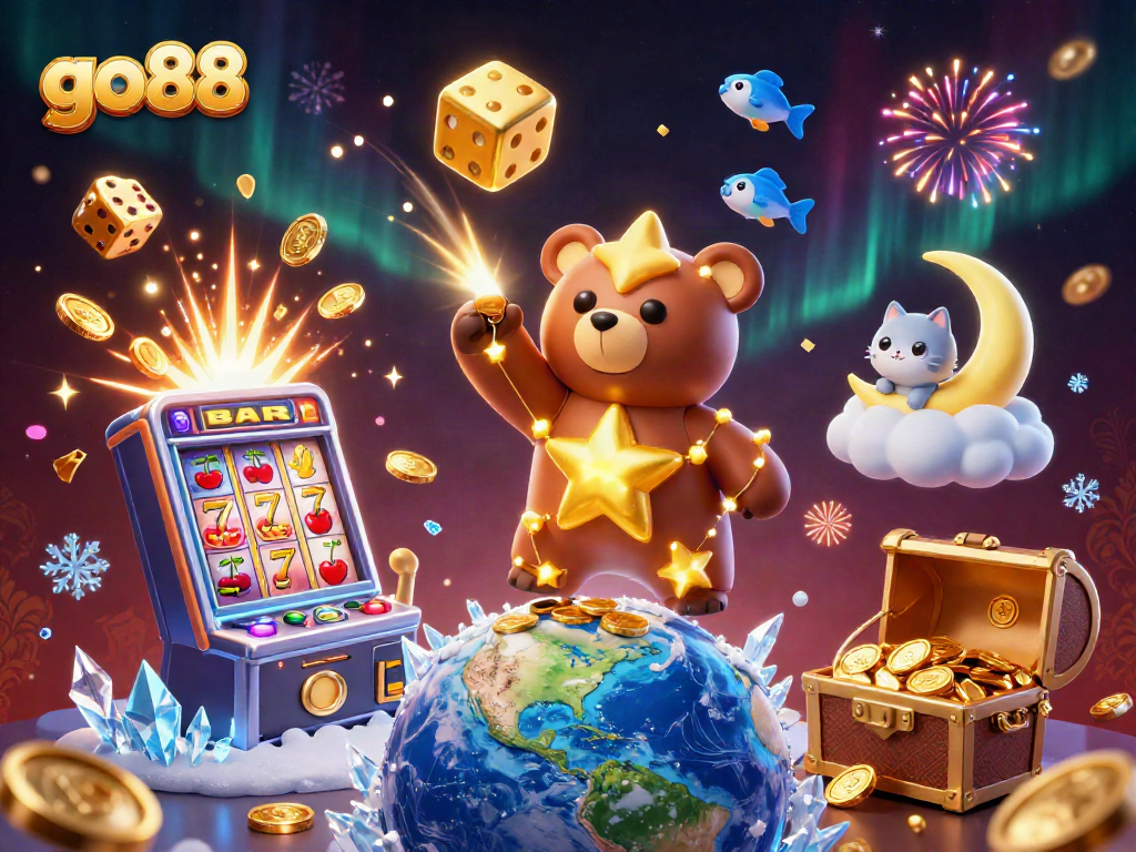 Experience the excitement of go88 with dazzling 3D illustrations of casino gaming fun.